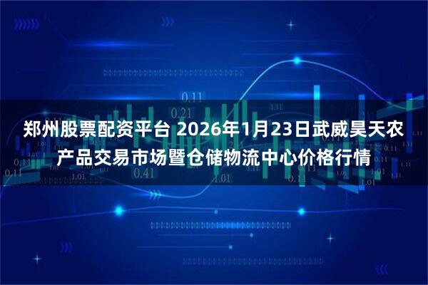 郑州股票配资平台 2026年1月23日武威昊天农产品交易市场暨仓储物流中心价格行情